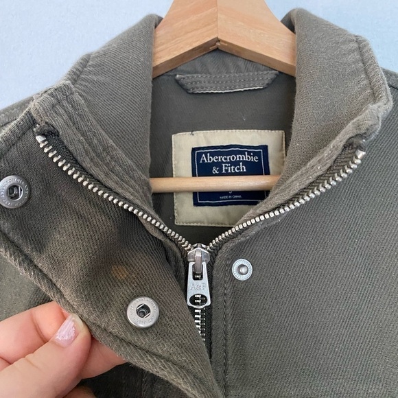 ABERCROMBIE & FITCH GREEN ARMY UTILITY JACKET WOMENS SIZE SMALL - Picture 4 of 10